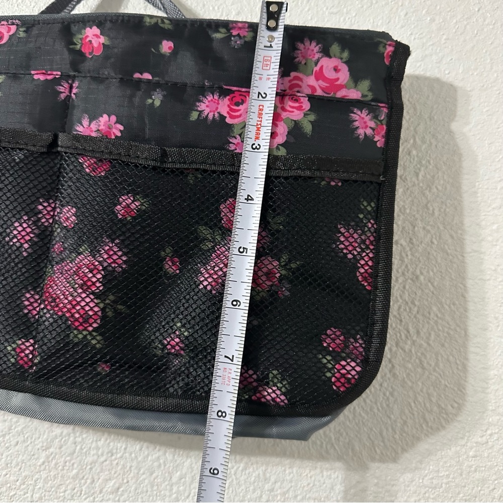 Vercord Purse Organizer Insert Handbag‎ Organizer in Black Red Flower L - Picture 6 of 6